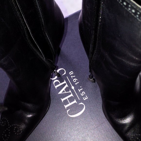 Black Leather Ankle Boots - Picture 10 of 14